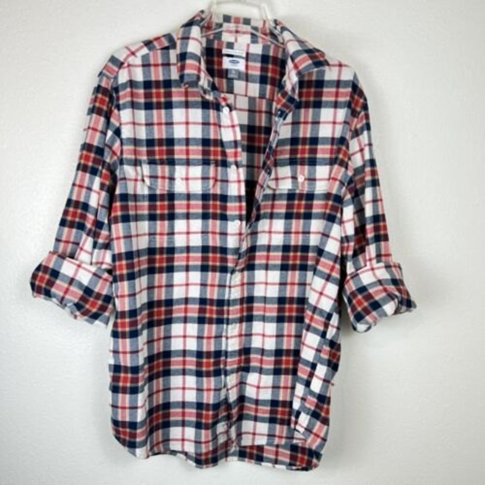 Old Navy Men’s XL Flannel Shacket Shirt Jacket Button Up Over-shirt Casual warm - Picture 2 of 7